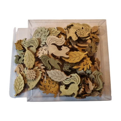 Holzstreuteile Herbst 4,3cm 6 Stück